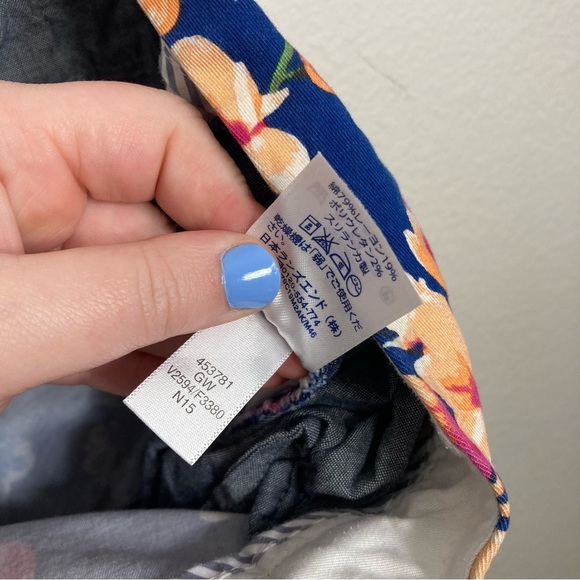 Land’s End Floral Cropped Pants - Blue/Pink - 14 - Straight Leg - Picture 7 of 7